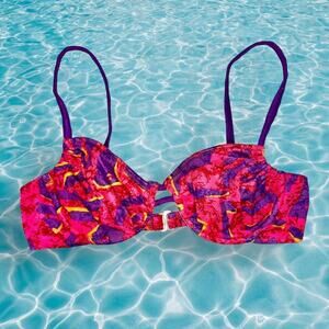 Vintage bikini top colorful abstract